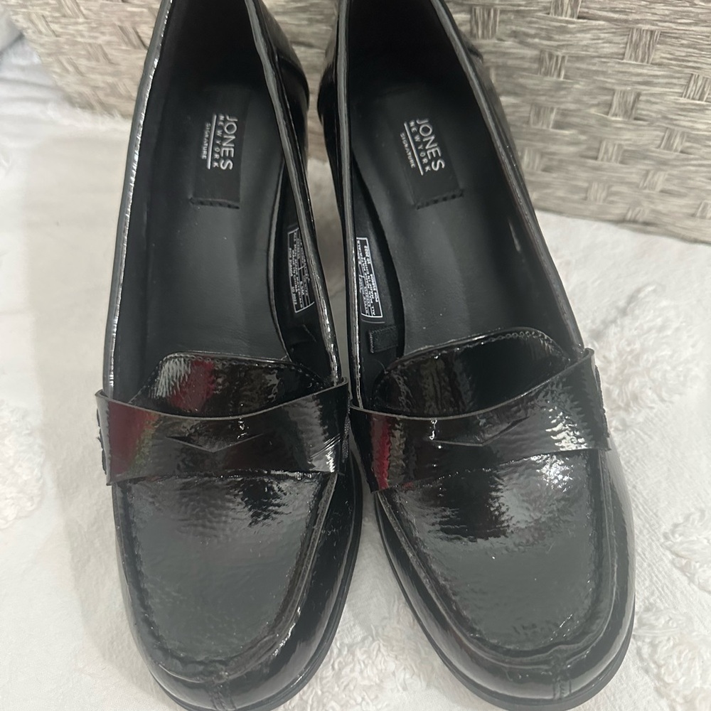 Jones New York Black Leather Loafers Classic Flats